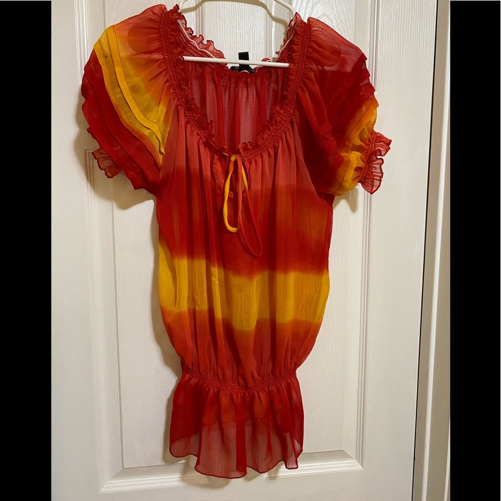 Bright and happy Red and yellow blouse